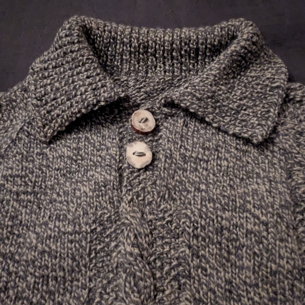 Men's Gray Sweater with Button Detail - Picture 1 of 14